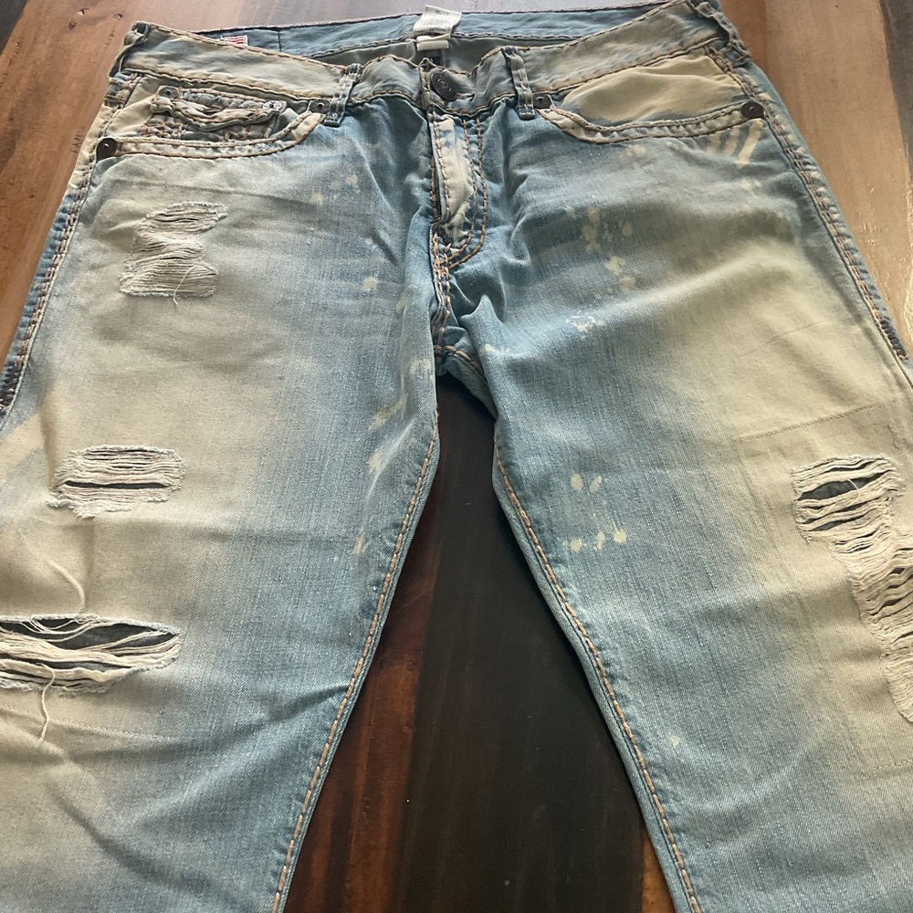 True Religion Distressed Blue Jeans